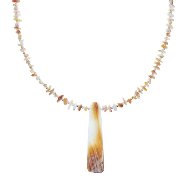 Sterling Silver Oyster Shell Bead Necklace X10297